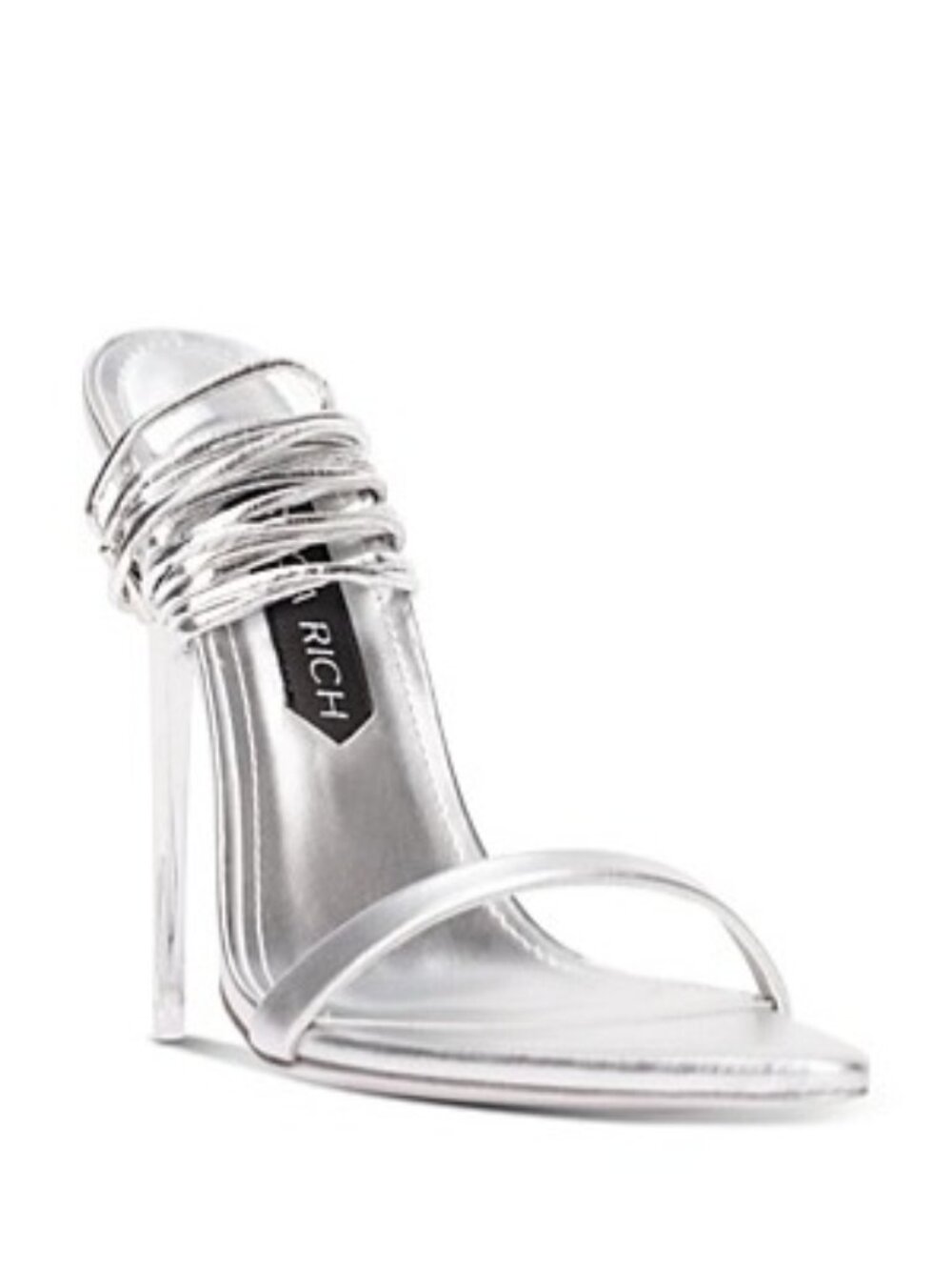 Jessica Rich Women's Rich Stiletto Tie Sandals, Silver, 40 Eu / 10 M Us